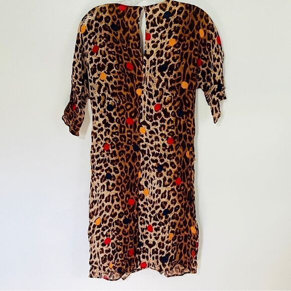 & Other Stories Leopard Print Wrap Dress V Neck Mini Dress Cinch Waist 8 - Picture 10 of 11